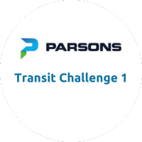 Parsons logo and text highlighting Transit Challenge 1